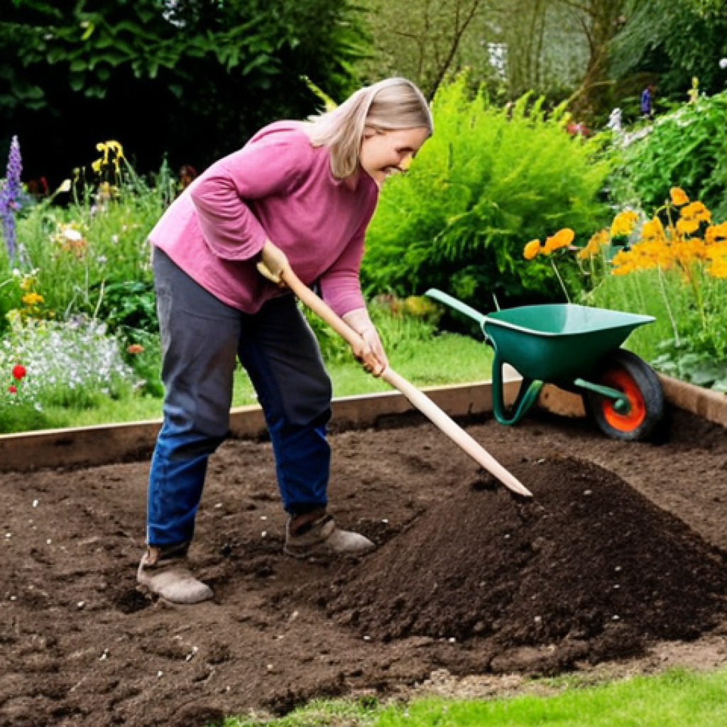 **Image Prompt for Soil Preparation**: "A vibrant garden scene showing a gardener digging and preparing rich, organic soil, mixing in compost, with various wildflowers in the background. Include tools like a shovel and a wheelbarrow, and emphasize the healthy, moist soil texture."