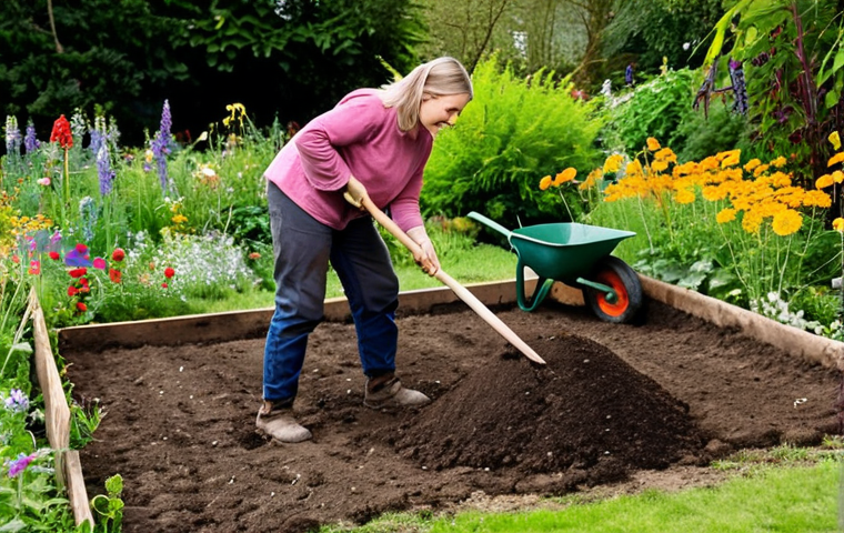 **Image Prompt for Soil Preparation**: "A vibrant garden scene showing a gardener digging and preparing rich, organic soil, mixing in compost, with various wildflowers in the background. Include tools like a shovel and a wheelbarrow, and emphasize the healthy, moist soil texture."